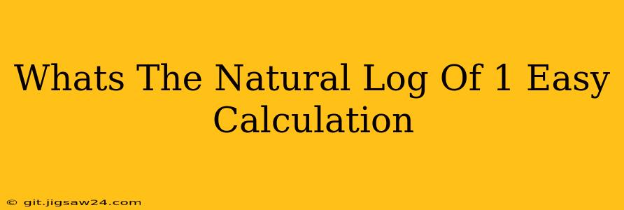 Whats The Natural Log Of 1 Easy Calculation